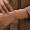 European and American jewelry, stainless steel flat and long paper clips, chain bracelets, gold ladies' simple and individual jewelry wholesale, titanium steel details Picture